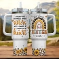 thumbnail image 5 of Sister Rainbow Sunflower Leopard, Tumbler 40 Oz With Handle Lid And Straw, Sister Gifts, Print Funny Tumblers Black Women From Sisters Cups Handle For Heart Little Coffee, 5 of 6