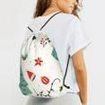 thumbnail image 6 of XMXT Waterproof Gym Bag, Christmas Pattern Flat Design Drawstring Backpack for Men, s, 6 of 8