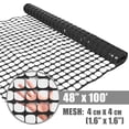 thumbnail image 3 of Fencer Wire 4 ft. x 100 ft. Outdoor Snow Fence, Plastic Safety Mesh, Temporary Garden Netting for Poultry, Rabbits, Chicken & Dogs, Opening Mesh Size 1.6" x 1.6" (Black), 3 of 9