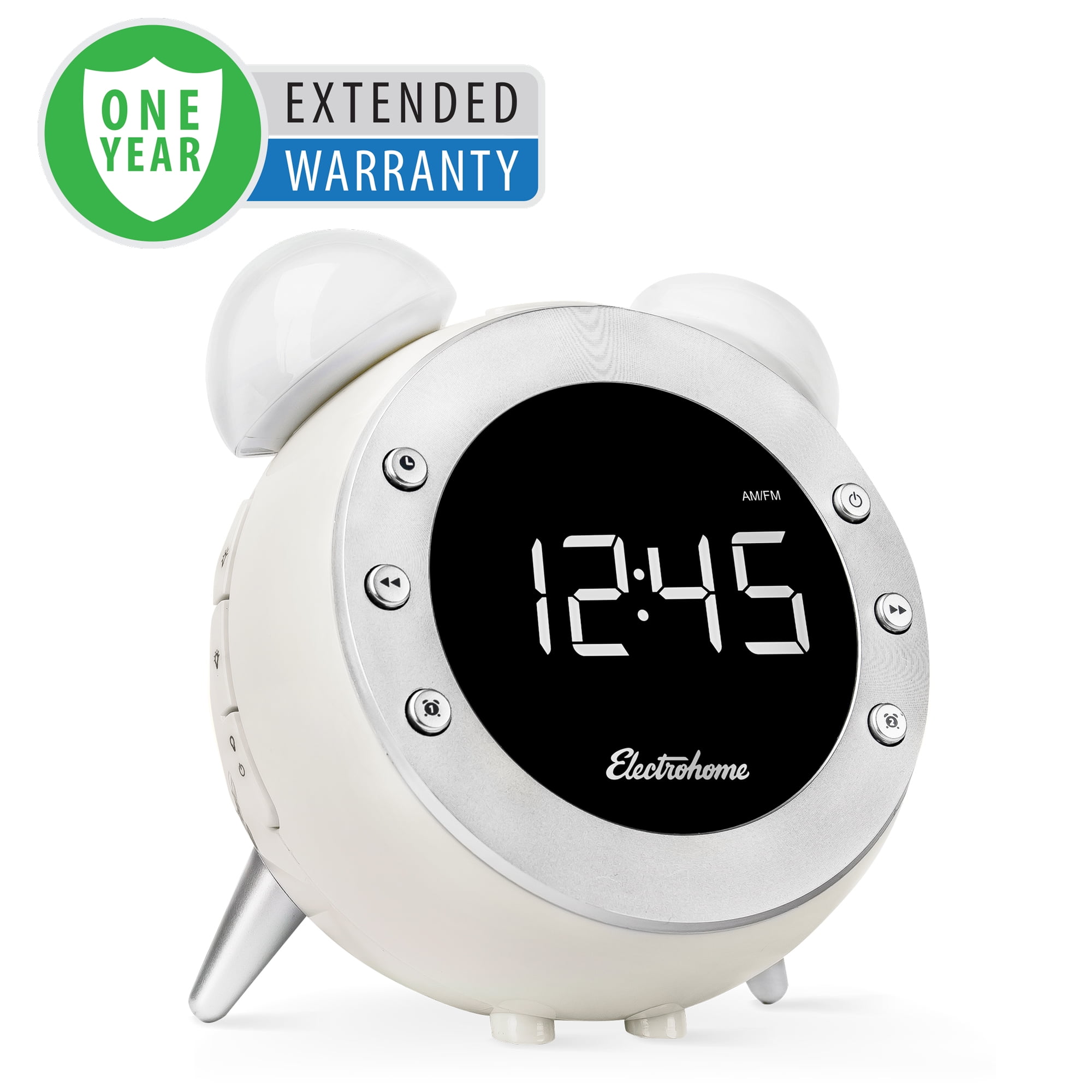 Electrohome Retro Alarm Clock Radio - 1 Year Extended Warranty