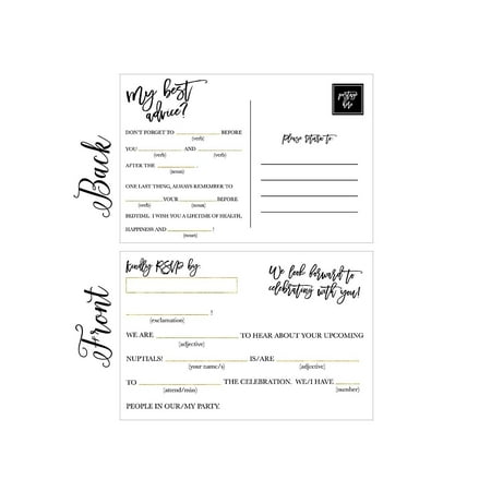 50 RSVP Cards, RSVP Postcards No Envelopes Needed, Response Card, Blank RSVP Funny Reply, RSVP for Wedding, Dinner, Baby Shower, Bridal Shower, Birthday, Engagement, Bachelorette Party