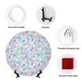 thumbnail image 4 of Kdxio Sequins Bone China Decorative Plate Ceramic Decorative Plate for Home Office Wall Stand Decorative Plates for Home Bedroom-8in, 4 of 6