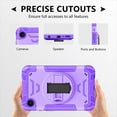 thumbnail image 4 of Shockproof Case for Samsung Galaxy Tab A9 8.7" SM-X110 X116 X118, Military Grade Protection Rotating Stand Hand Strap Shoulder Strap Kids Friendly Bumper Rugged Case for Galaxy Tab A9,Purple, 4 of 8