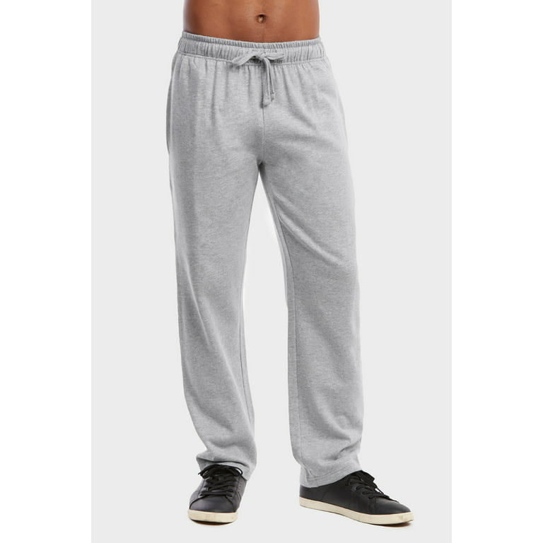 Men's Soft Fleece Lightweight Comfort Open Bottom Sweatpants Loungewear  w/Side Pockets 