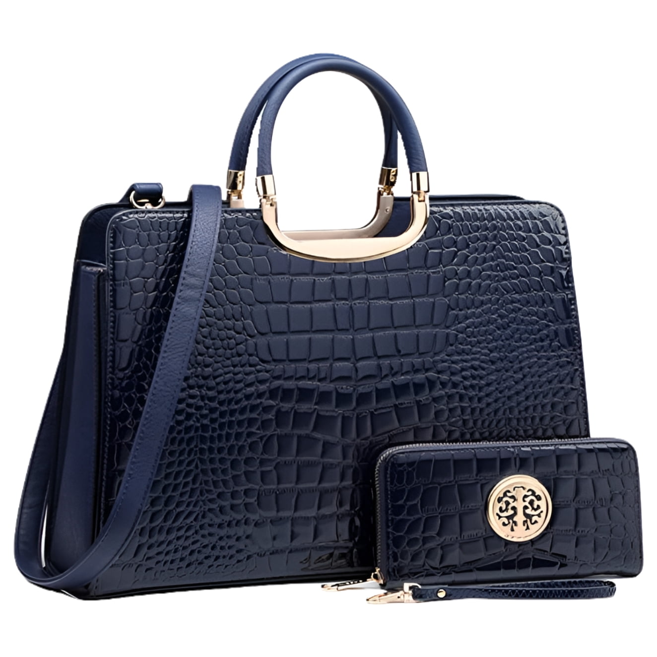 Womens Handbag Top Handle Shoulder Bag Tote Satchel Purse Work Bag with Matching Wallet