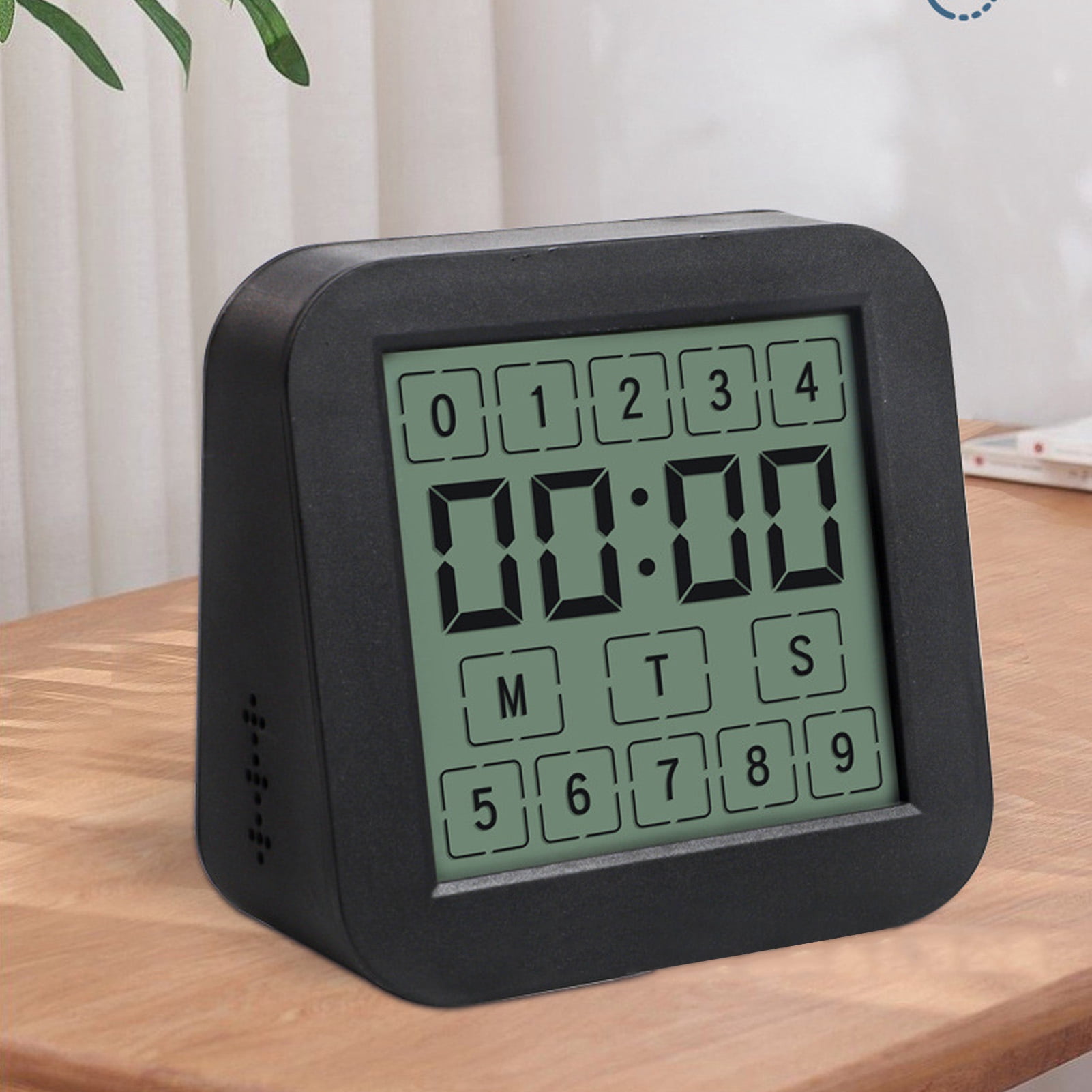 BOKYAN Thermometer Hygrometer Timer Double Sided LCD Touch Screen Backlight Temperature Humidity Gauge Meter for Kitchen Black Magnetic Backing Room Temp Monitor 3.54 in / 9 cm