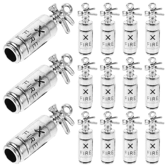 HEMOTON Dollhouse Miniatures Fire Extinguisher Model Realistic Metal Accessories for Dollhouse Scene 1:12 Scale Silver Color