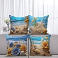 thumbnail image 5 of Dashan Nautical Throw Pillow Covers 18x18 Set of 4,Summer Beach Ocean Decorative Pillow Cases for Bedroom Sofa Couch, 5 of 6
