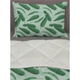 thumbnail image 3 of Banana Leaf Comforter & Sham Bedding Set, Hand Drawn Cartoon Style Leafage of an Exotic Fruit Tree Tropical Paradise, 3 pcs Duvet Set Microfiber Filling Quilt, 5 Sizes, Forest Green, by Ambesonne, 3 of 4