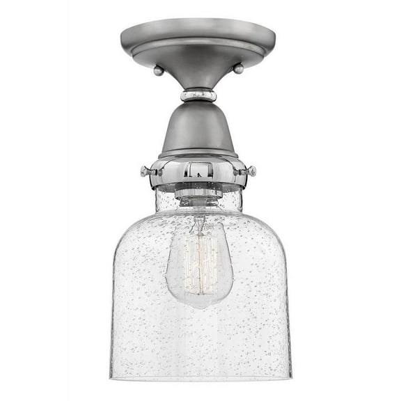 1 Light Flush Mount in Traditional-Industrial Style 6.5 inches Wide By 12 inches High-English Nickel Finish Bailey Street Home 81-Bel-2760620