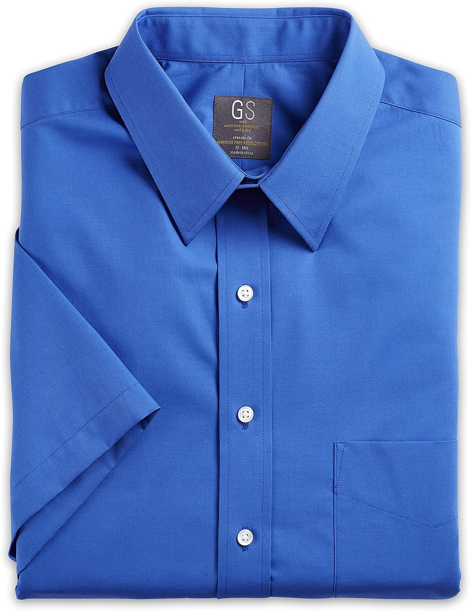 Gold Series DXL Big and Tall Broadcloth Dress Shirt, Blue 20 Big