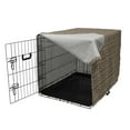 thumbnail image 3 of Classical Dog Crate Cover, Floral Inspired Traditional Damask Pattern in Earth Tones Swirls, Easy to Use Pet Kennel Cover Small Dogs Puppies Kittens, 7 Sizes, Dark Sepia and Tan, by Ambesonne, 3 of 6