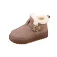 thumbnail image 2 of Women Snow Boots Round Toe Buckle Strap Thick Soled Fleece Lined Warm Boots Comfort Flock shoes for Fall Winter Casual Outdoor Daily Wear, 2 of 9