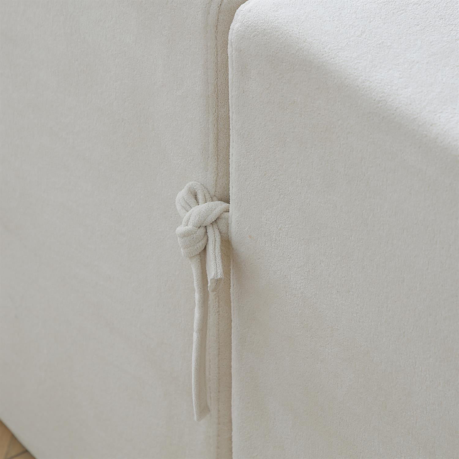 Demi Bonn 149" Cloud Sectional Sofa with L-Shape Chaise, Modern Deep Seat Modular Couch, Velvet Upholstered for Living Room or Bedroom, No Assembly Needed, Beige