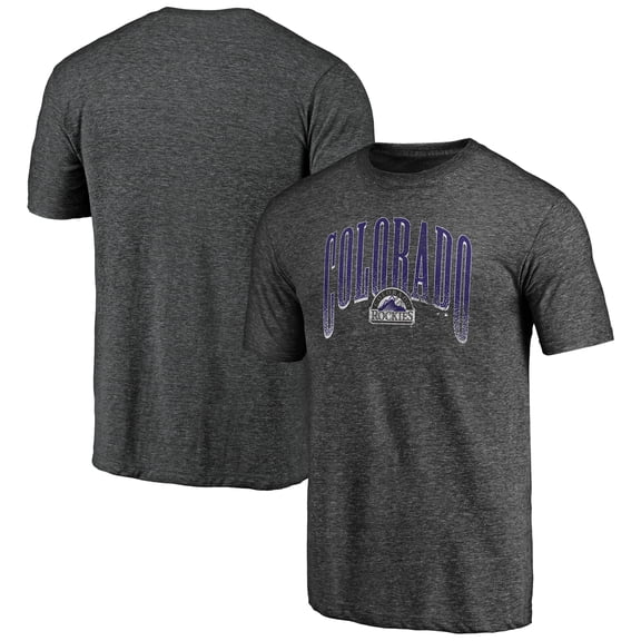 Men's Charcoal Colorado Rockies Line Corps Tri-Blend T-Shirt