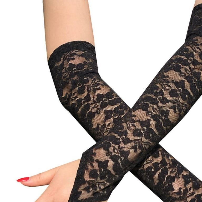 Lace Gloves Adult Black Lace Gloves Adult Black