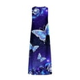 thumbnail image 4 of SMihono Robe Maxi Bohème d'Été pour Femmes Grande Taille Mode d'Été pour Femmes Imprimée à Col en V Sans Manches à Enfiler avec Poches Robe de Plage Évasée Robe Soleil, 4 of 5