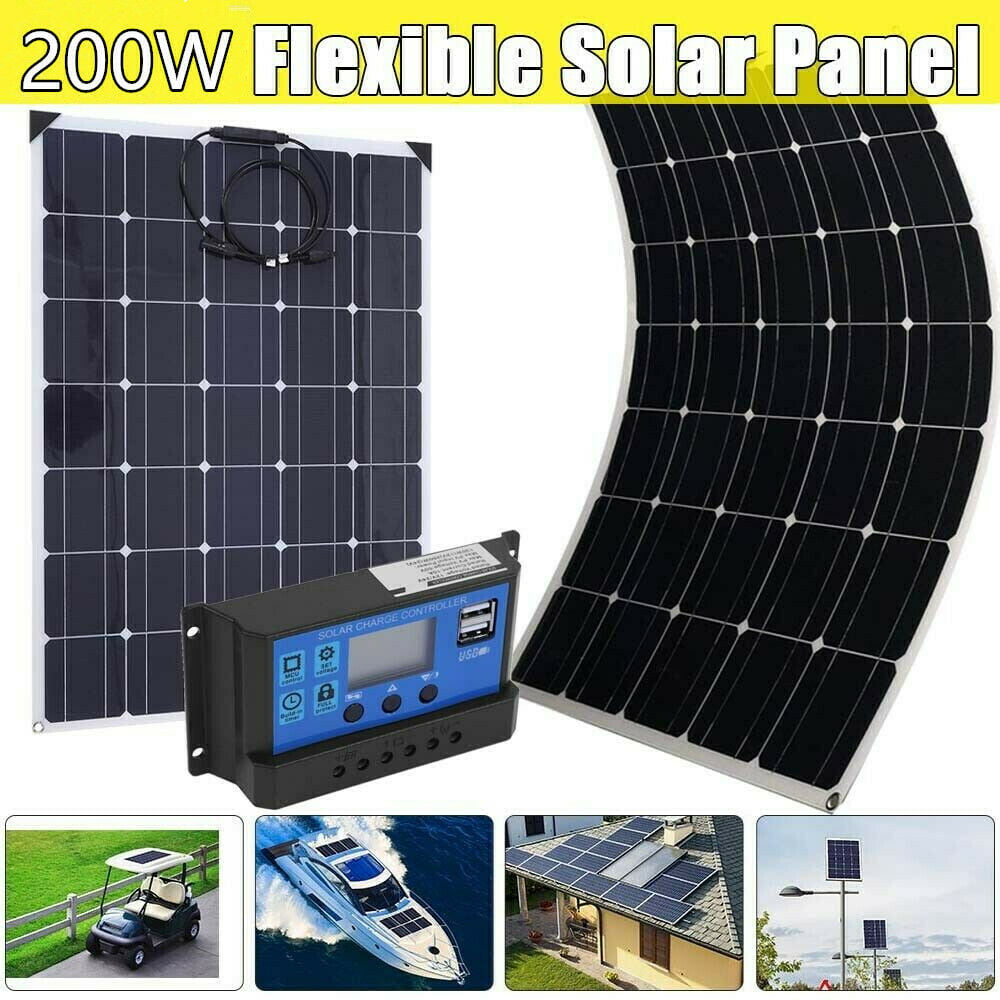 2 x 100Watt 200W Poly Solar Panel Kit with 20A LCD Solar Controller 12V/24V Kits 