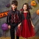 thumbnail image 2 of Blooplife Disfraces De Halloween Para Niños , Juego De Fiesta De Bruja De Vampiro , Conjunto Niñas , Capa De Calabaza , Ropa De cosplay, 2 of 4
