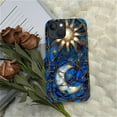 thumbnail image 6 of FKBRCL4U Compatible with iPhone 15 Glossy Case, Blue Stained Glass Golden Sun Moon Pattern for Girl Full Body Design Soft Silicone Drop Shock Scratch Protection for iPhone 15, 6 of 7