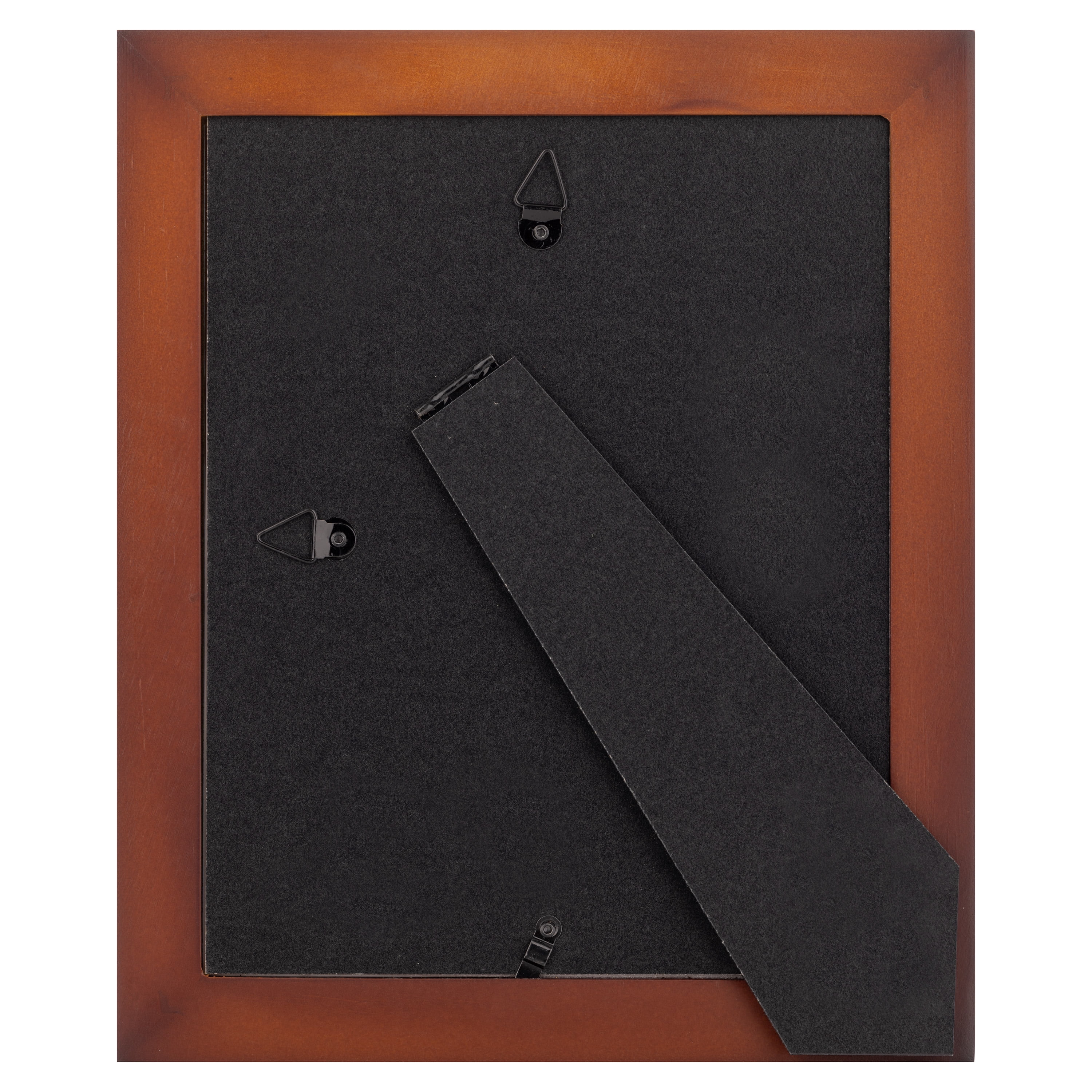 Gallery Solutions Flat Walnut Picture Frame Double White Mat Airfloat Tabletop Wall Display 8" x 10" for 5" x 7" Photos 1-pack