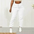 thumbnail image 5 of Erwazi Women Solid Joggers Pants Casual Elastic Waist Pleated Pant with Pocket, 5 of 7