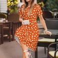 thumbnail image 3 of Disketp Dots On Orange Background para Vestido de Manga Corta para Mujeres, Vestidos de Verano para Mujeres, Casual y Holgado para la Playa, 3 of 6