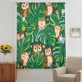 thumbnail image 2 of Summer Owls Sheer Curtains 84 Inches Long, Green Palm Leaves Tropical Plants Light Filering Curtains, Breathable Simi Curtain Privacy Drapes for Living Room Bedroom Lightweight Window Treatment, 2 of 9