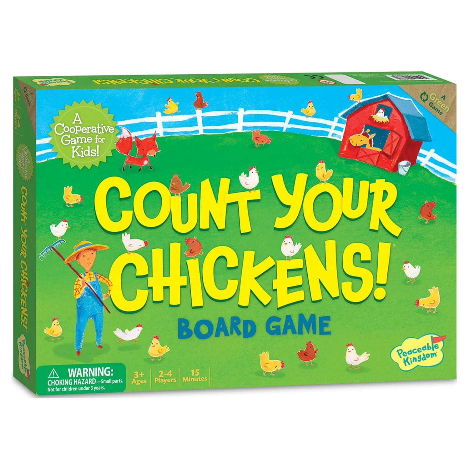 Peaceable Kingdom Count Your Chickens! Toddler Board Game For 3 Year Olds and Up