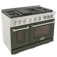 thumbnail image 6 of Professional 48-in Natural Gas Rang in Olive Green with True Simmer Burners, 6 of 14