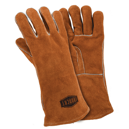 

IRONCAT 9020 Select Split Cowhide Stick Welding Gloves - Large [Pack of 12] Work Gloves with Straight Thumb Cotton Lining Kevlar Thread