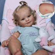 RBB 20 Inch/51cm Lifelike Reborn Baby Girl Doll Full Body Silicone Vinyl 3D Painted Visible Veins Birthday Gift/Christmas Gift