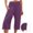 Purple, variant on Drovellove Women's Plus Size High Waisted Wide Leg Pants - Loose Fit Straight Leg Trousers with Elastic Waistband for Casual Beach Vacation or Boho Office Outfits
