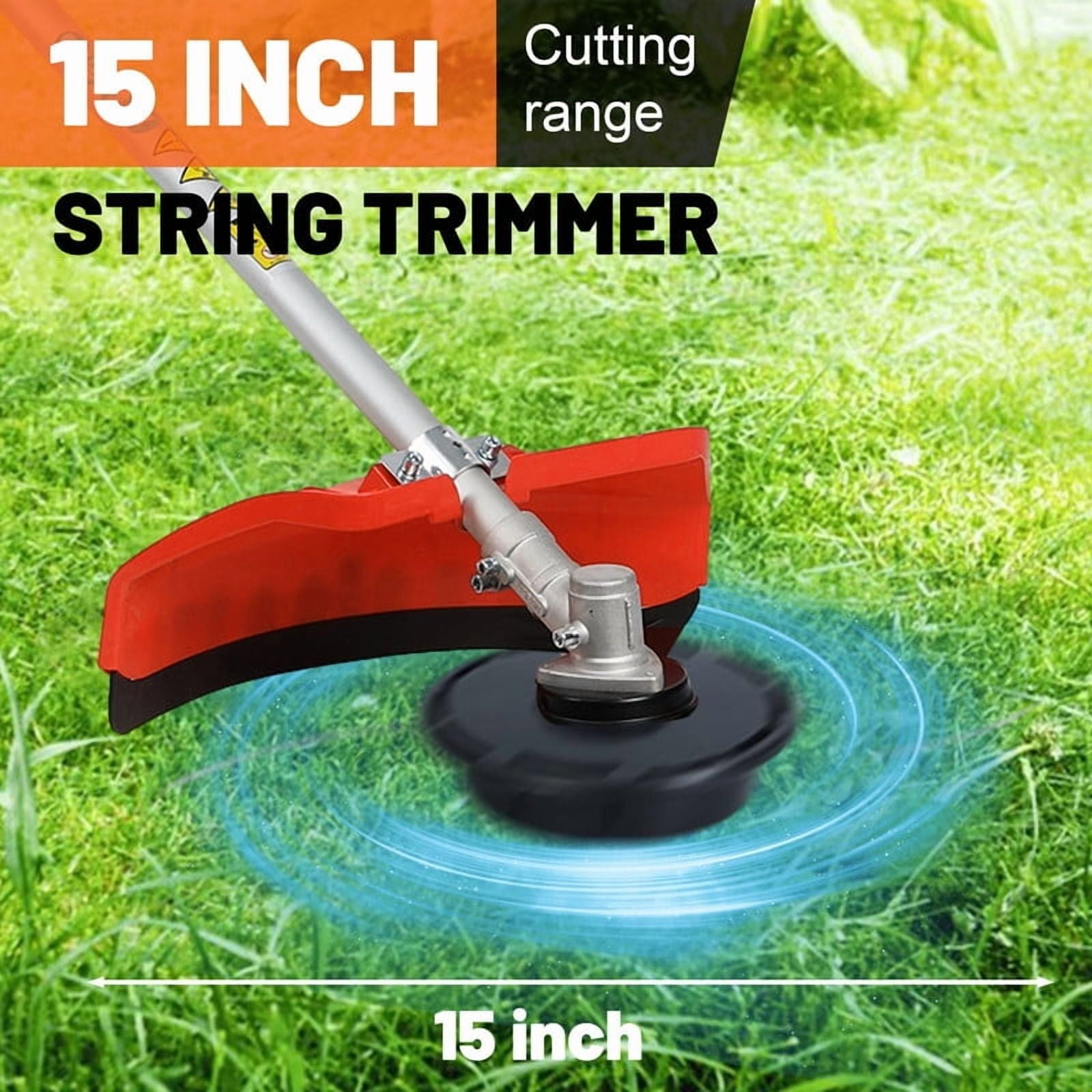 52cc 2-Cycle Gas Weed Eater Gas Powe, 5-in-1 Gas Weed Wacker, Brush Cutter Gas Trimmer for Grass and Weed, Hedge Trimmer Gas String Trimmer, Edger, Pole Saw & Pruner