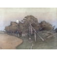 thumbnail image 2 of Ester Almqvist 14x11 Gold Ornate Wood Frame and Double Matted Museum Art Print Titled - Beyond the Farm (1903), 2 of 4