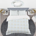 thumbnail image 2 of Designart 'Retro Minimal Patttern in Orange And Bluye' Mid-Century Modern Duvet Cover Set, 2 of 4