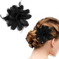 thumbnail image 5 of 2 Pcs Rose Flower Hair Clip Hairband Floral Corsage Aligator Beak Grip Red and Black, 5 of 5