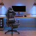 thumbnail image 6 of Dowinx Gaming Chair 4D Armrest Ergonomic Computer Chair Office PU Leather with Massage Footrest Black, 6 of 7
