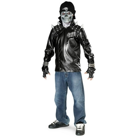 Metal Skull Biker Child Costume - Medium