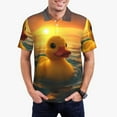 thumbnail image 2 of Salouo Cartoon Swimming Yellow Duck for Men's Short Sleeve Polo Shirts,Polo Shirts for Men Performance Short Sleeve Golf Shirt Athletic Casual Collared T-Shirt-XX-Large, 2 of 8