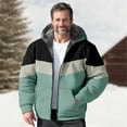 thumbnail image 4 of Wyzesi Denim Jackets for Men Plus Size Winter Men's Color Block Pattern 3D Print Digital Print Hooded Sweatshirt Brown Padded Jacket Christmas Coat for Men, 4 of 5