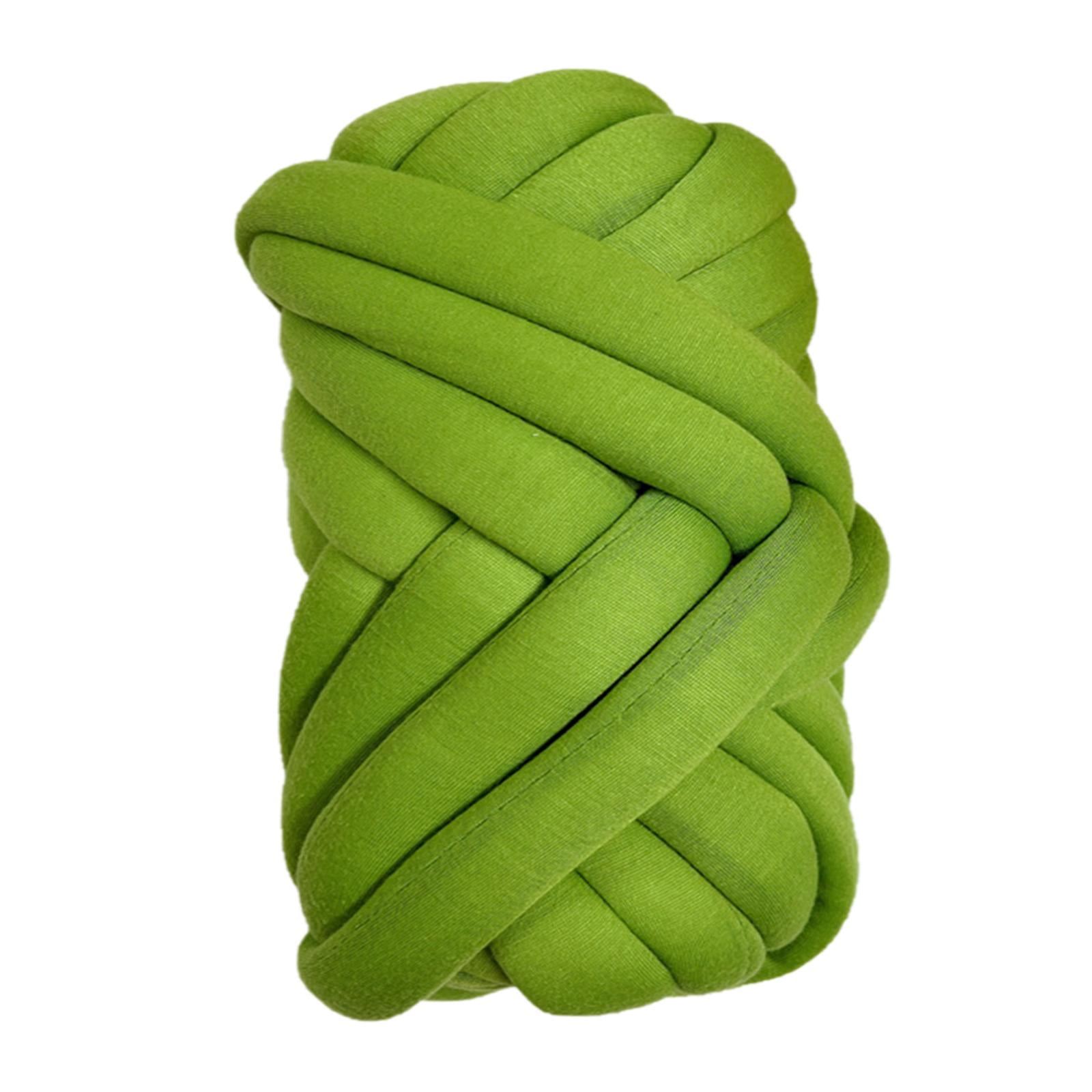 1.5kg Chunky Yarn Bulky Yarn Washable Tube Giant Soft Yarn Arm Knitting Yarn Weight Yarn Jumbo Tubular Yarn for Baskets Sweaters DIY Pet Bed Green
