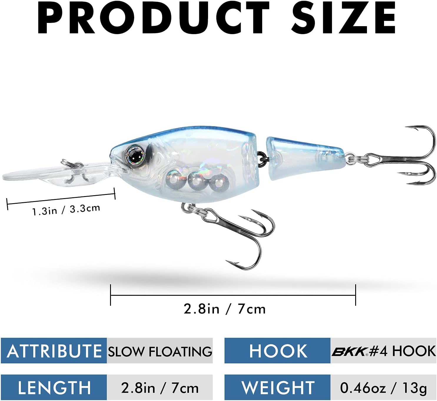 TRUSCEND Easy Catch SwimMax with BKK Hooks, Magic Noisy Wiggling and Vibrating Actions for More Bites, Lifelike Fishing Lures for Bass Trout Walleye Crappie, Strongest Dyneema Fiber Jointed Swimbait