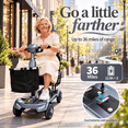 thumbnail image 3 of Ecomobi 4 Wheel Foldable Mobility Scooter for Senior with Removable Dual Lithium Battery, 41 lbs Lightweight Powered Wheelchair for Adult,300 lb Capacity,Travel Scooter for Elderly,Gray, 3 of 9