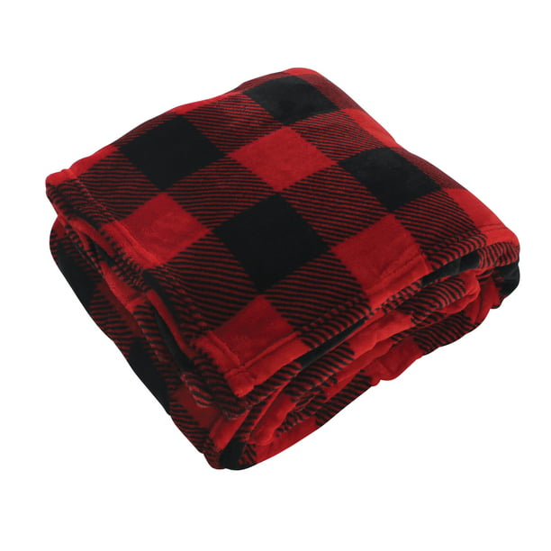 Hudson Home Collection Men and Women Silky Plush Blanket, Buffalo Plaid ...