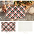 thumbnail image 5 of Christmas Plaid Decoration Placemats, Red Green White Diagonal Check (Red) Table Mat Linen Burlap Washable Double-Deck Heat Insulation for Dining Table Kitchen Table Set of 6 (12 X 18 Inch), 5 of 6