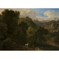 thumbnail image 2 of Dirk Maas 18x14 Black Ornate Wood Framed Double Matted Museum Art Print Titled - Landscape with a Hunting Scene, 2 of 5