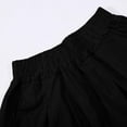 thumbnail image 6 of ClodeEU Women's Summer Elastic Waist Ruffle Hem Shorts,Casual Comfy Loose Fit Linen Cotton Shorts with Pockets Black,Women's Plus M, 6 of 8