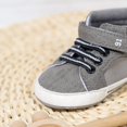 thumbnail image 6 of eczipvz Toddler Sock Shoe Non-Slip Rubber Sole High-Top PU Leather Sneakers Crib Shoes Newborn Loafers Flats Baby Boy Sneakers Grey,5, 6 of 6
