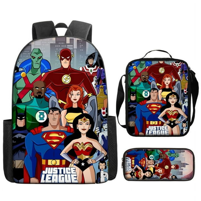 DC Super Hero Backpack, Batman Superman Surrounding Student Schoolbag, Suitable For Primary And Secondary School Students-HAPDEN